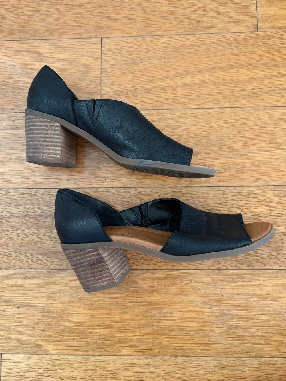 Sole Society Black Open-Side Block Heels - Women’s size 7.5